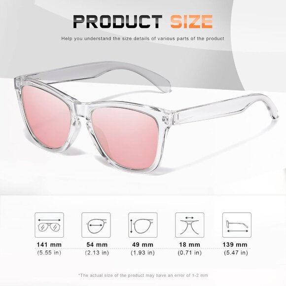 Womens Polarized Sunglasses UV400 Protection Anti-glare Lightweight Frame - Picture 2 of 6